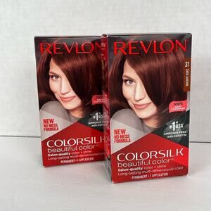 Revlon Colorsilk Hair Color Permanent Dye Keratin 31 Dark Auburn Lot of 2